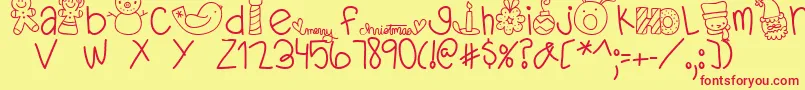 MTFDearSanta Font – Red Fonts on Yellow Background