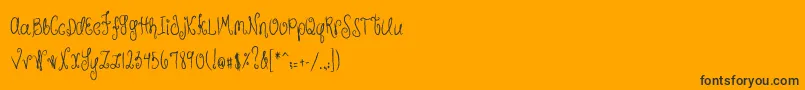 MTFHunnie-Schriftart – Schwarze Schriften auf orangefarbenem Hintergrund