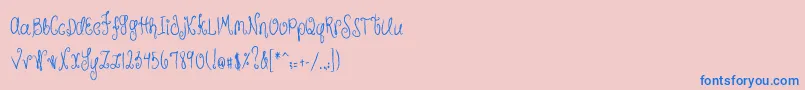 MTFHunnie Font – Blue Fonts on Pink Background