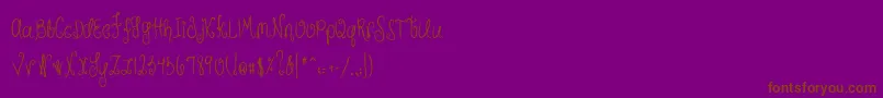 MTFHunnie-Schriftart – Braune Schriften auf violettem Hintergrund