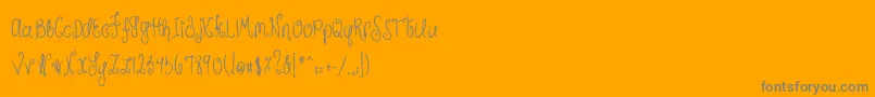 MTFHunnie-Schriftart – Graue Schriften auf orangefarbenem Hintergrund