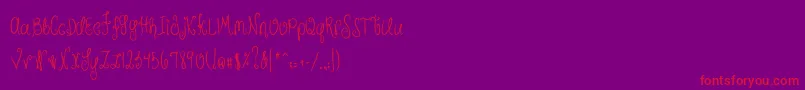 MTFHunnie-Schriftart – Rote Schriften auf violettem Hintergrund