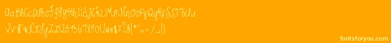 MTFHunnie-Schriftart – Gelbe Schriften auf orangefarbenem Hintergrund