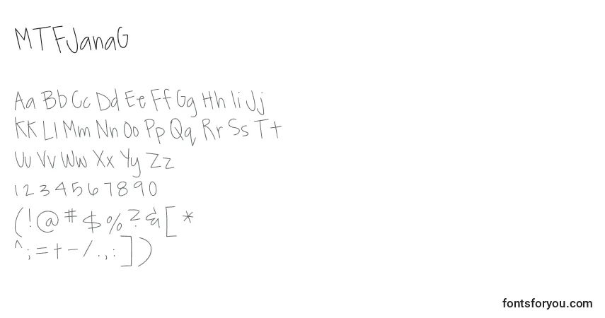 MTFJanaG (135077)フォント–アルファベット、数字、特殊文字