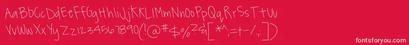 MTFJanaG Font – Pink Fonts on Red Background