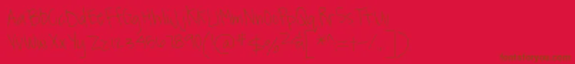 MTFJanaG Font – Brown Fonts on Red Background