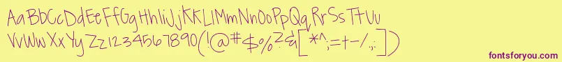 MTFJanaG Font – Purple Fonts on Yellow Background