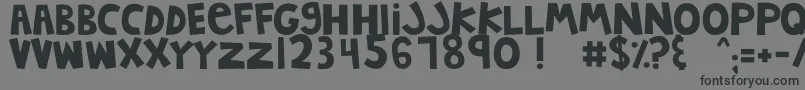 MTFJumpinJack-fontti – mustat fontit harmaalla taustalla