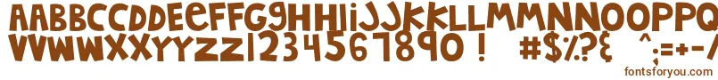 MTFJumpinJack-Schriftart – Braune Schriften auf weißem Hintergrund