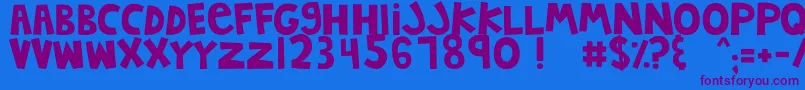 MTFJumpinJack Font – Purple Fonts on Blue Background