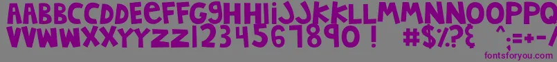 フォントMTFJumpinJack – 紫色のフォント、灰色の背景