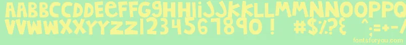 MTFJumpinJack Font – Yellow Fonts on Green Background