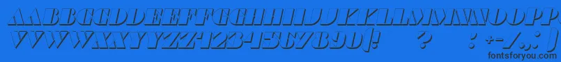 CommandersShadowItalic Font – Black Fonts on Blue Background