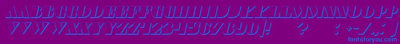 CommandersShadowItalic Font – Blue Fonts on Purple Background