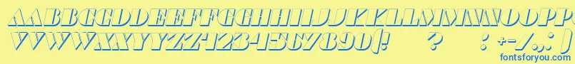 CommandersShadowItalic Font – Blue Fonts on Yellow Background