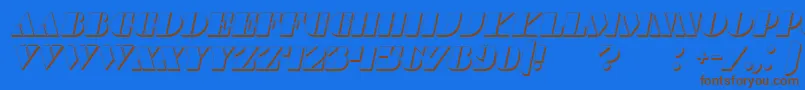 CommandersShadowItalic Font – Brown Fonts on Blue Background