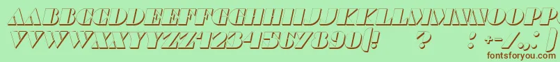 CommandersShadowItalic Font – Brown Fonts on Green Background