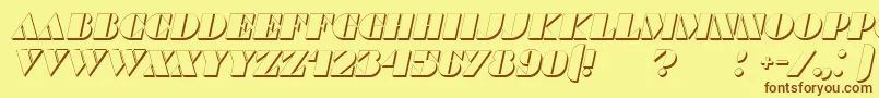 CommandersShadowItalic Font – Brown Fonts on Yellow Background