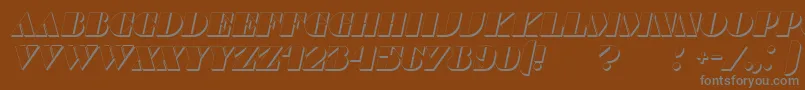 フォントCommandersShadowItalic – 茶色の背景に灰色の文字