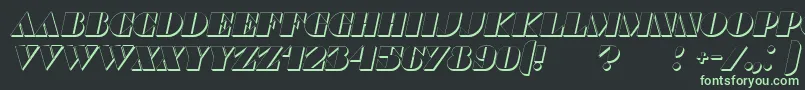 CommandersShadowItalic Font – Green Fonts on Black Background