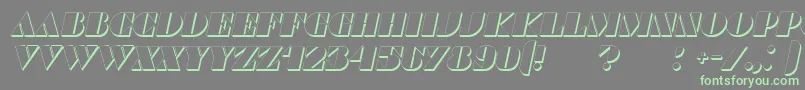 CommandersShadowItalic Font – Green Fonts on Gray Background