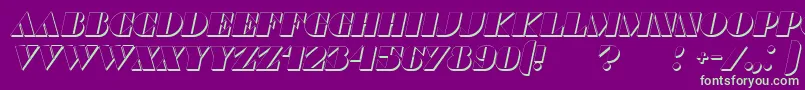 CommandersShadowItalic Font – Green Fonts on Purple Background