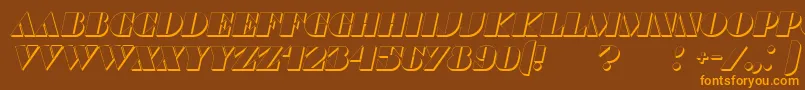 CommandersShadowItalic Font – Orange Fonts on Brown Background