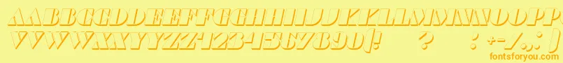 CommandersShadowItalic Font – Orange Fonts on Yellow Background