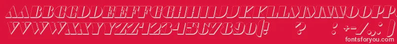 CommandersShadowItalic Font – Pink Fonts on Red Background