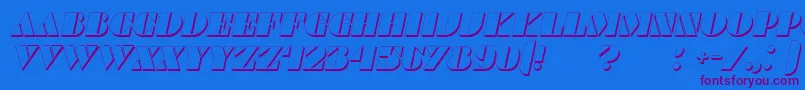 CommandersShadowItalic Font – Purple Fonts on Blue Background
