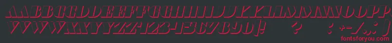 CommandersShadowItalic Font – Red Fonts on Black Background
