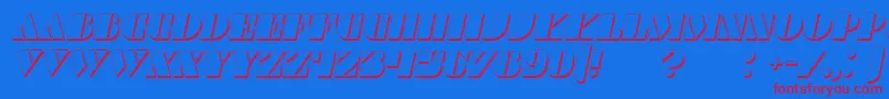 CommandersShadowItalic Font – Red Fonts on Blue Background