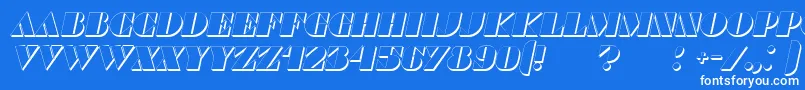 CommandersShadowItalic Font – White Fonts on Blue Background