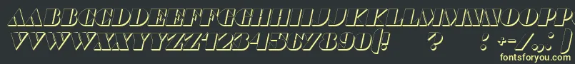 CommandersShadowItalic Font – Yellow Fonts on Black Background