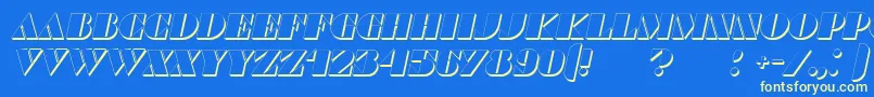 CommandersShadowItalic Font – Yellow Fonts on Blue Background