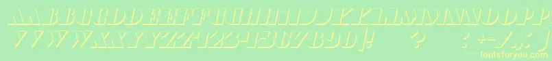 CommandersShadowItalic Font – Yellow Fonts on Green Background