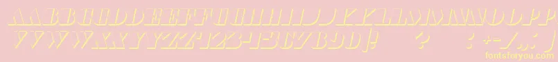 CommandersShadowItalic Font – Yellow Fonts on Pink Background
