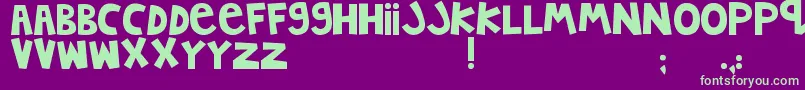 MTFJumpinJack Font – Green Fonts on Purple Background