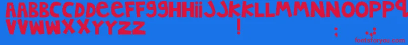 MTFJumpinJack Font – Red Fonts on Blue Background
