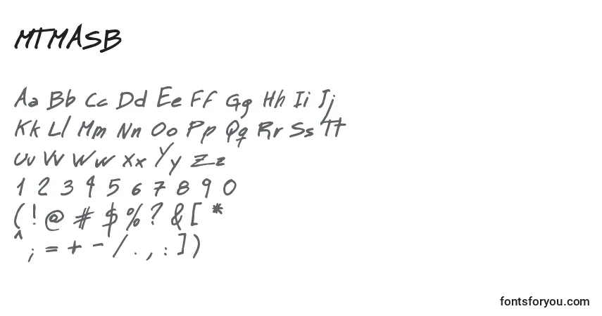 Czcionka MTMASB   (135081) – alfabet, cyfry, specjalne znaki