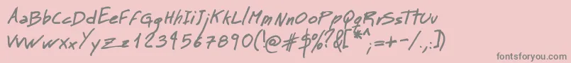 MTMASB  -Schriftart – Graue Schriften auf rosa Hintergrund