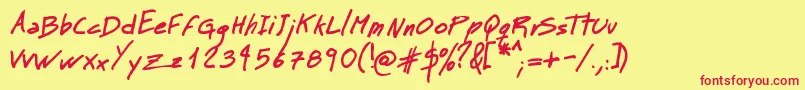 MTMASB   Font – Red Fonts on Yellow Background