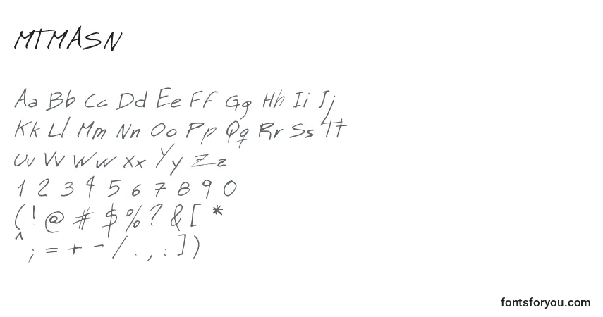 Schriftart MTMASN   (135082) – Alphabet, Zahlen, spezielle Symbole