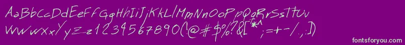 MTMASN   Font – Green Fonts on Purple Background