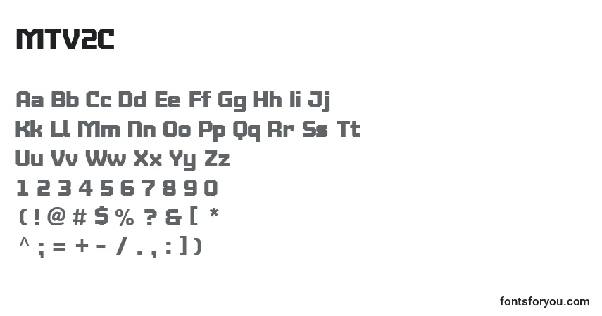 Fuente MTV2C    (135083) - alfabeto, números, caracteres especiales