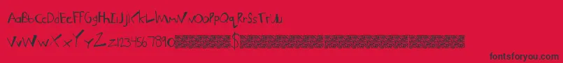 MuchFunky Font – Black Fonts on Red Background