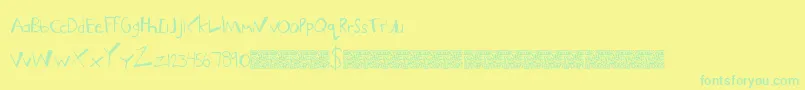 MuchFunky Font – Green Fonts on Yellow Background