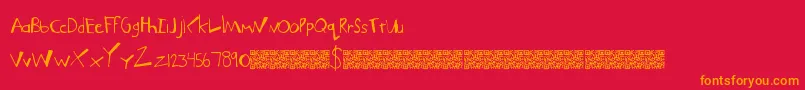 MuchFunky Font – Orange Fonts on Red Background