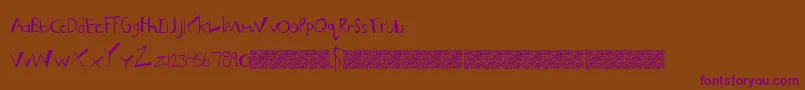 MuchFunky Font – Purple Fonts on Brown Background