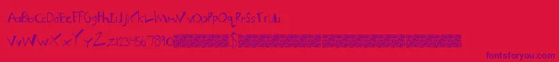 MuchFunky Font – Purple Fonts on Red Background